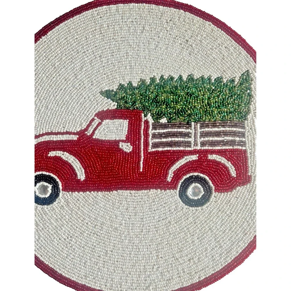 Nantucket Christmas Tree Beaded Placemats 14